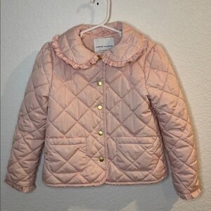Janie and Jack Pink Quilted Ruffle Collar Puffer Jacket Size 5-6